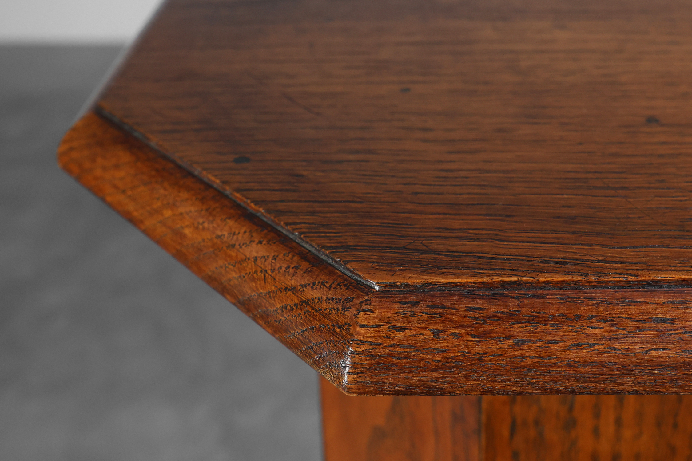 French Art Deco octagonal Oak Pedestal, circa 1920thumbnail